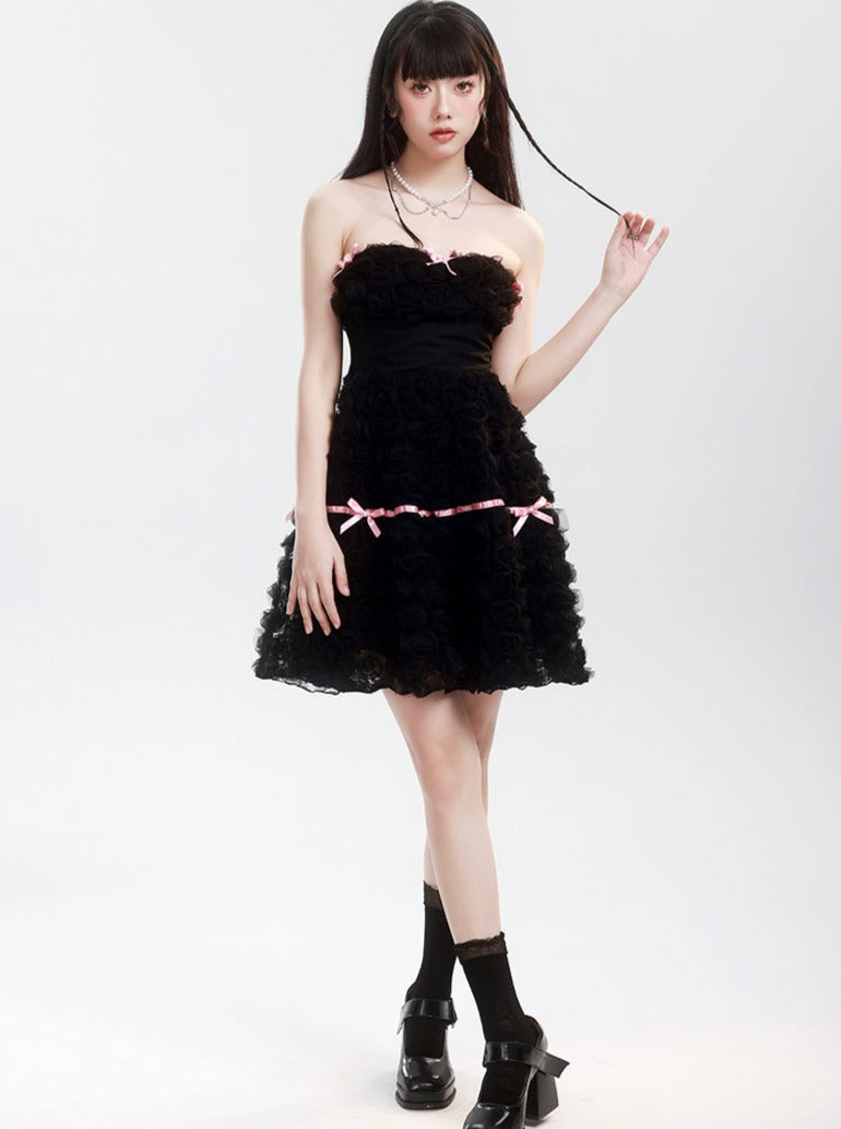 Dark Rose Ribbon Dress