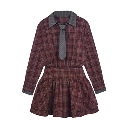 Red Check Shirt Dress