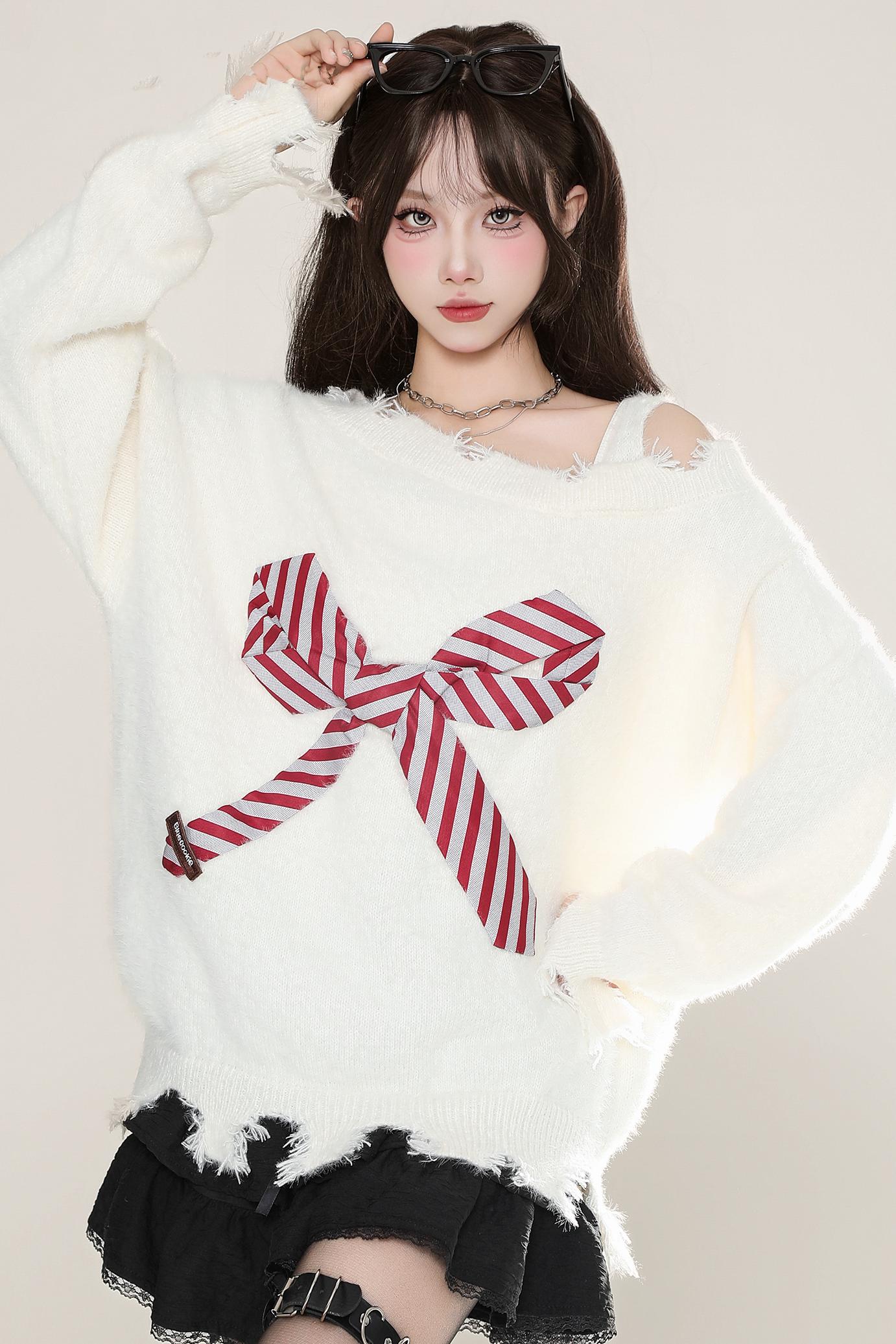 Holiday Mohair Bow Detail Sweater