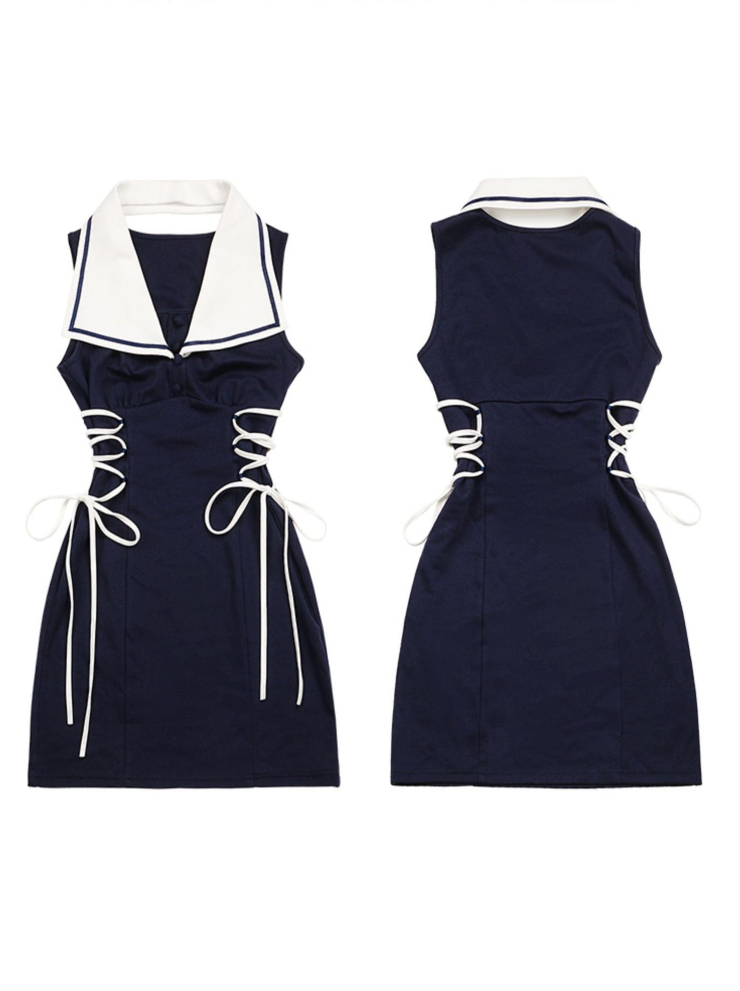 Sailor Girl Summer Sports Leisure Shoulder Suit + One Piece