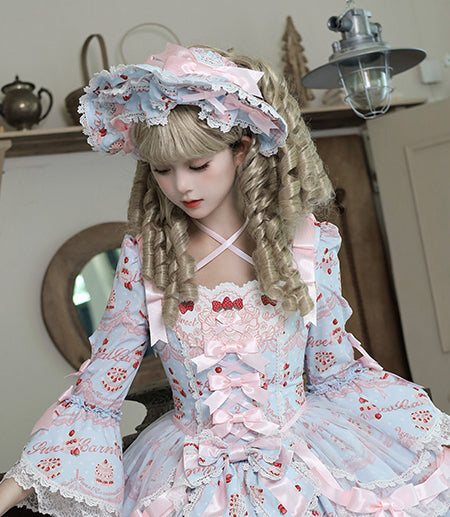 [Pre-order Deadline: July 8] Strawberry Series Bonnet + Ribbon Headband