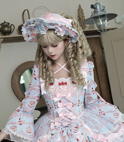 [Pre-order Deadline: July 8] Strawberry Series Bonnet + Ribbon Headband