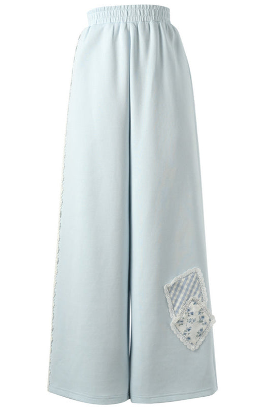 Splicing hooded parka + long skirt + wide pants