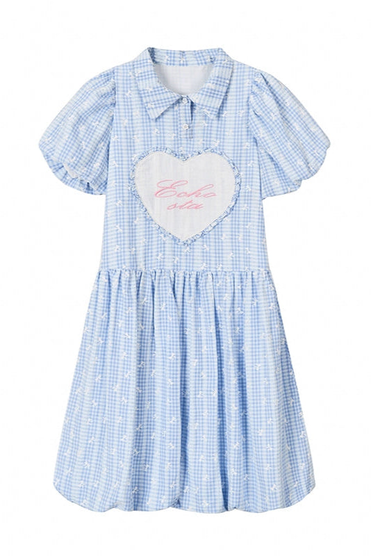 Love Princess Bubble Sleeve Flower Dress