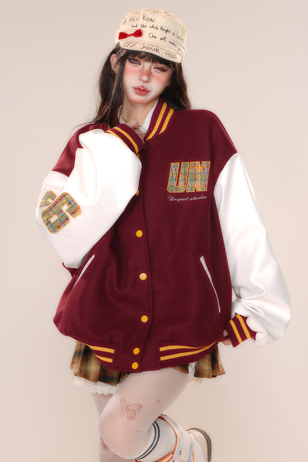 Over -size baseball club jacket