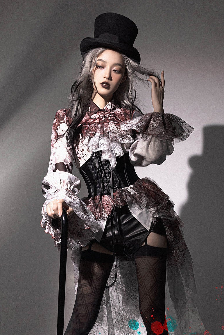 【予約商品】Bloodstainedチュールトレーンコルセットスカート