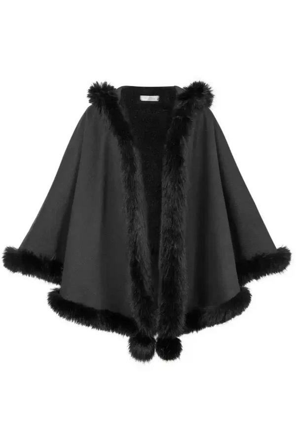 ゴシックダークファーフーディーケープコート