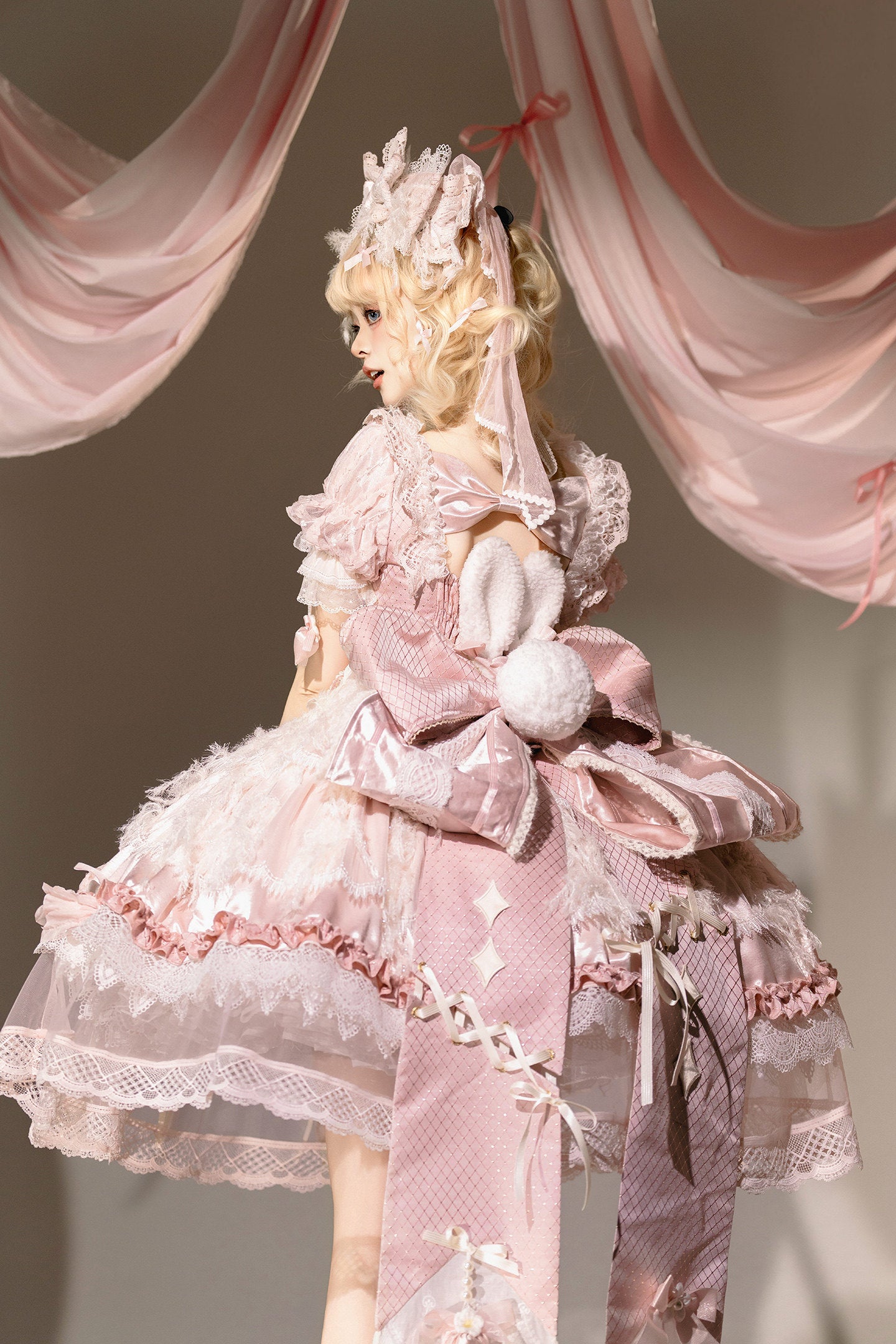 【2月26日予約締切】ラビングスノーピンクロリータロマンティックドレス＋フルセットA/B