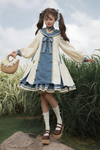 [October 18 reservation deadline] Sailor color A line layered dress