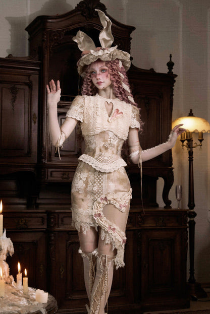 レースアンティークエレガントリボンスカート