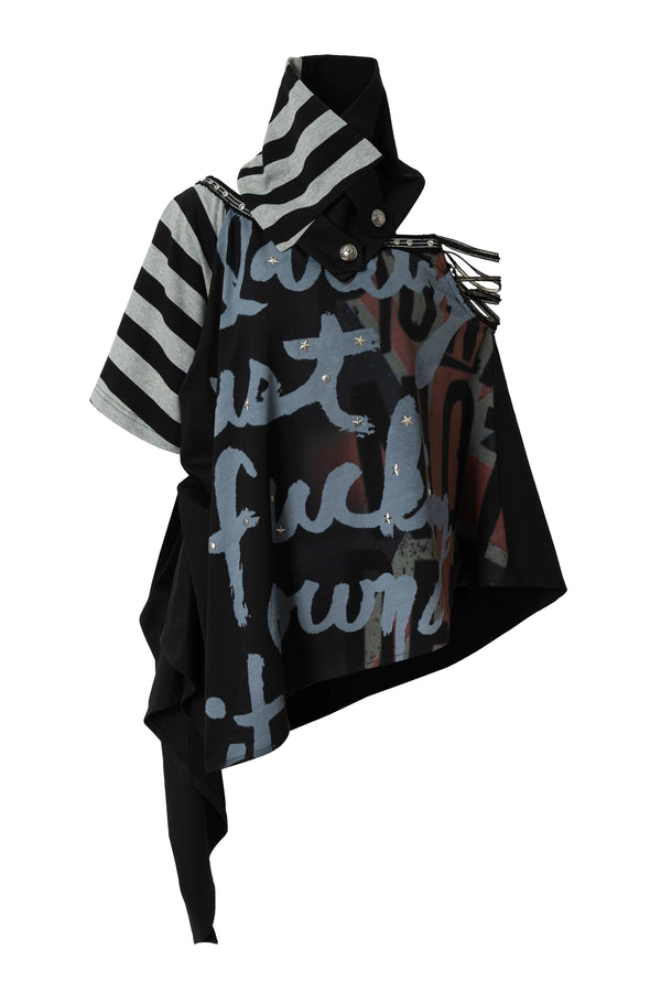 Asymmetrical Patchwork Cape Top