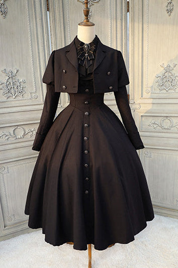 [Précommande jusqu'au 28 novembre] Sombre Night Poem Élégante chemise blanche foncée, robe, veste + Ensemble complet + Accessoires