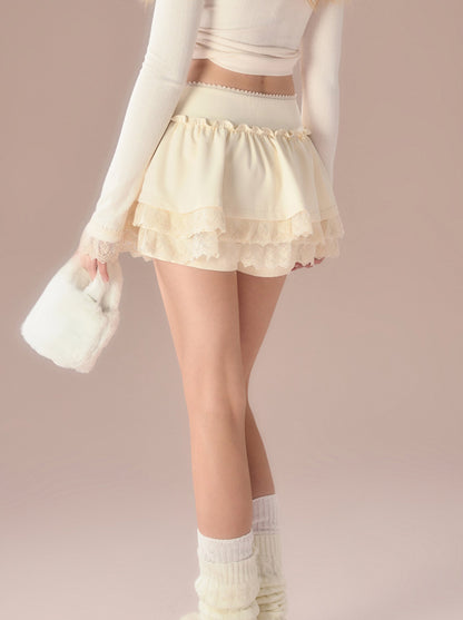 French girly pure white top + skirt