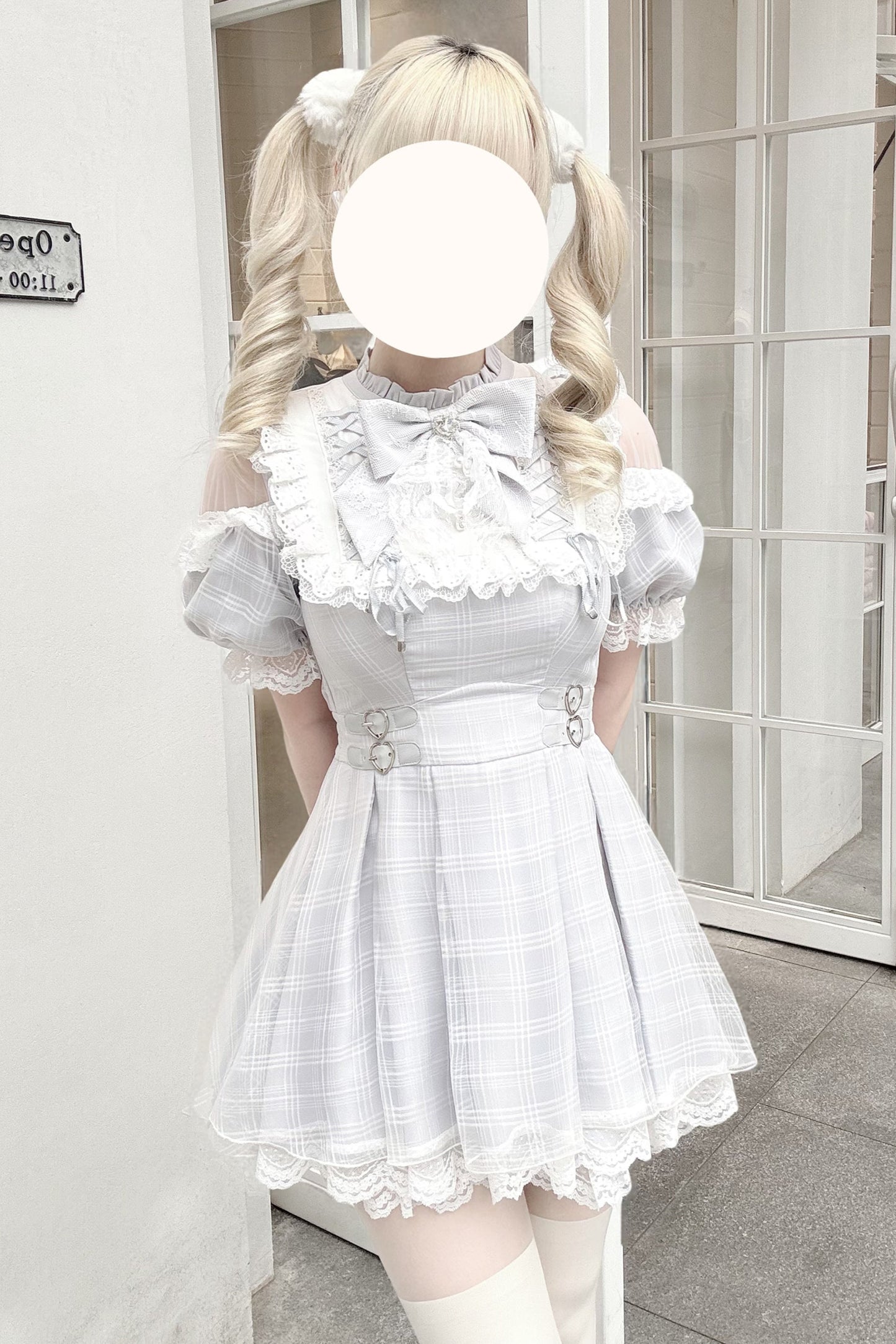 【予約商品】エンジェルグレーブルーチェックワンピース