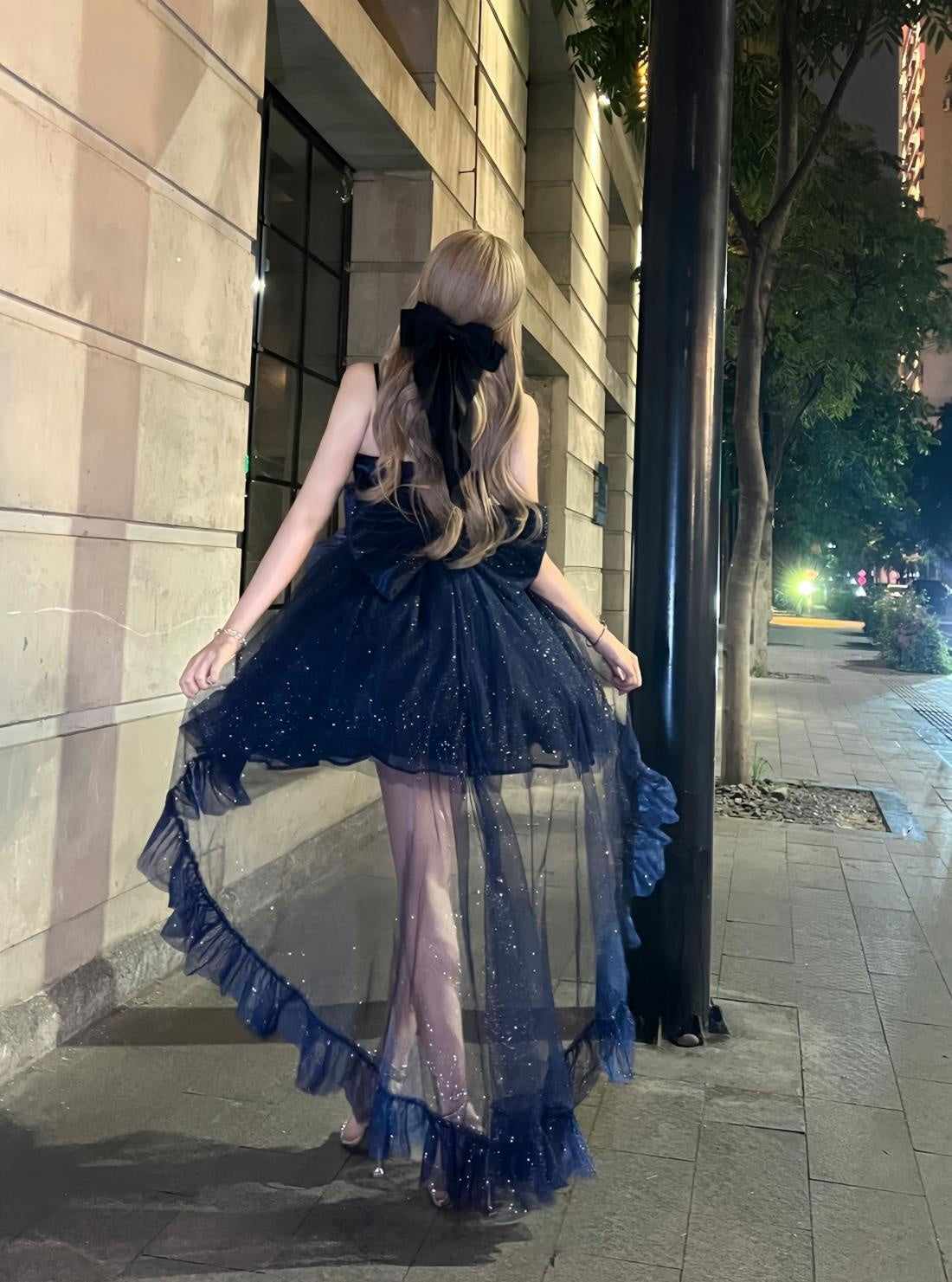 ハロウィンレッドプリンセスドレス＋テール＋リボン＋ネックカラー