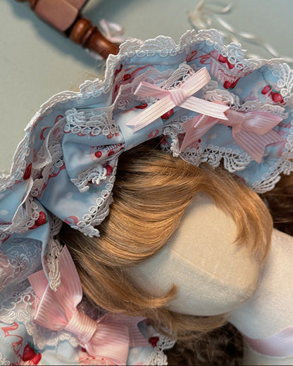 [Pre-order Deadline: July 8] Strawberry Series Bonnet + Ribbon Headband