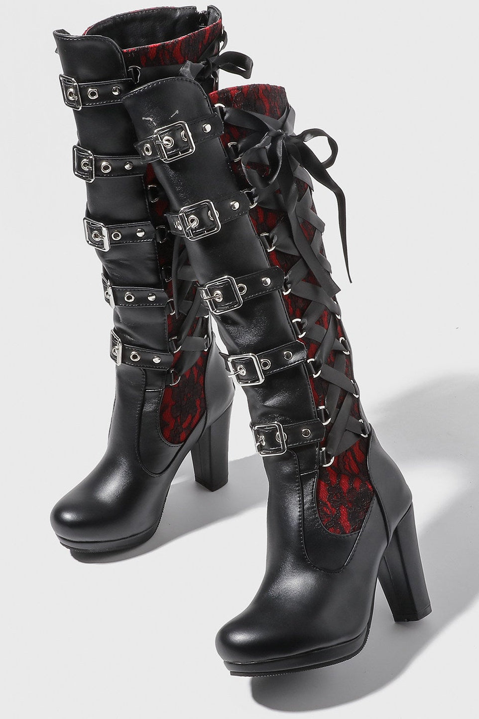 Gothic Lace-Up Long Boots