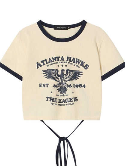Eagle Print Rope Design T-Shirt