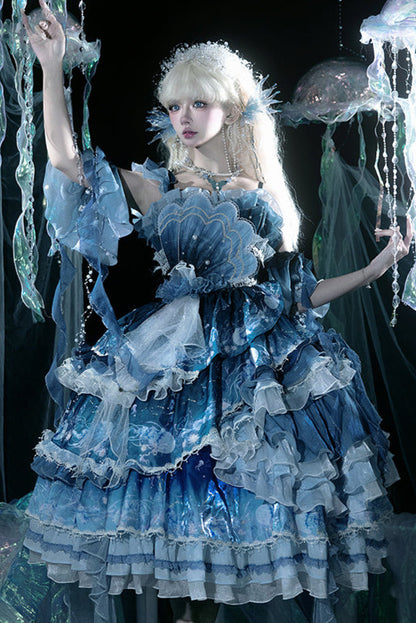 ジェリーフィッシュグラデーションファンタジードレス＋アクセサリー