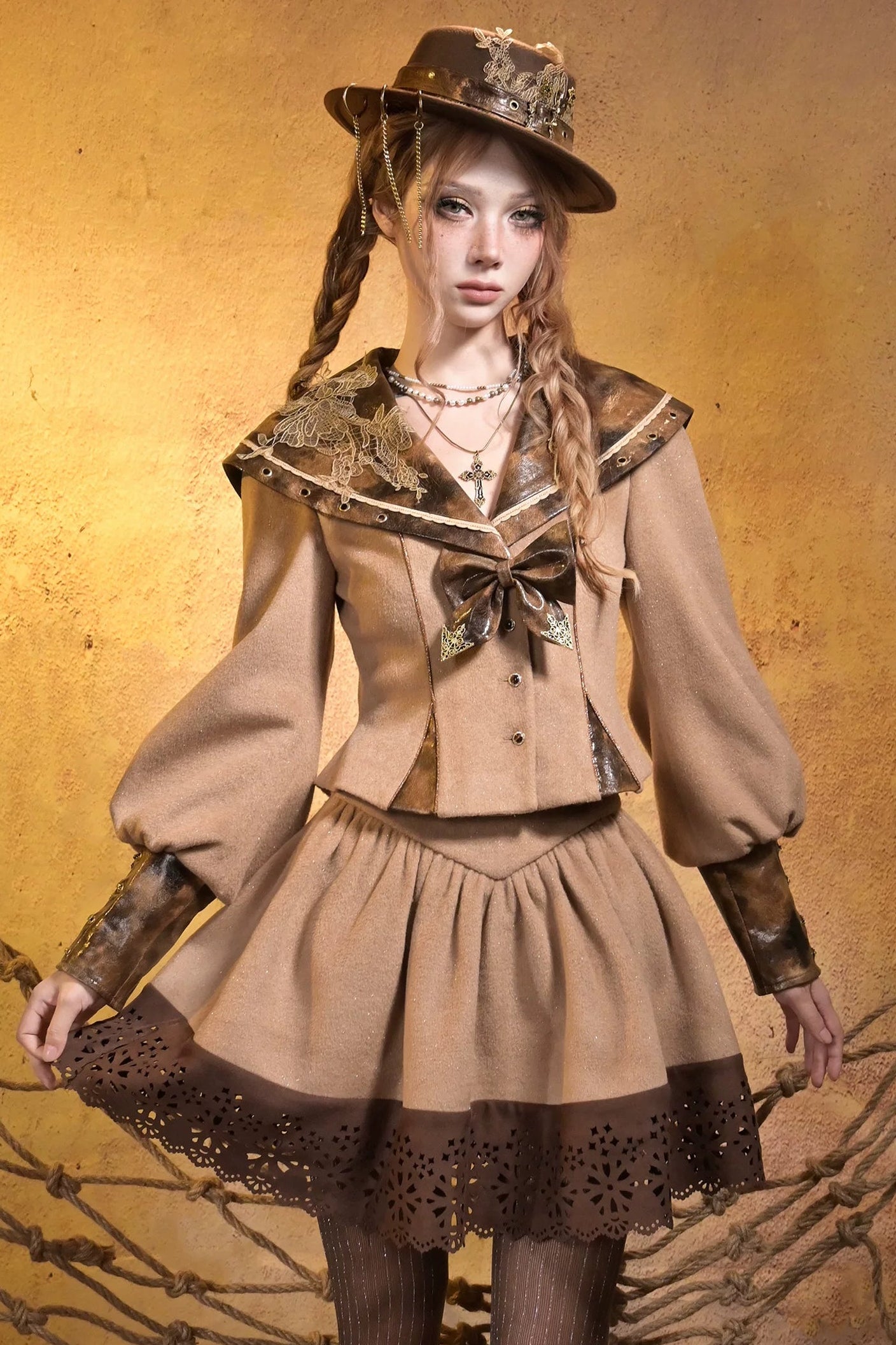 Steampunk Sailor Waist Top + Flare Skirt
