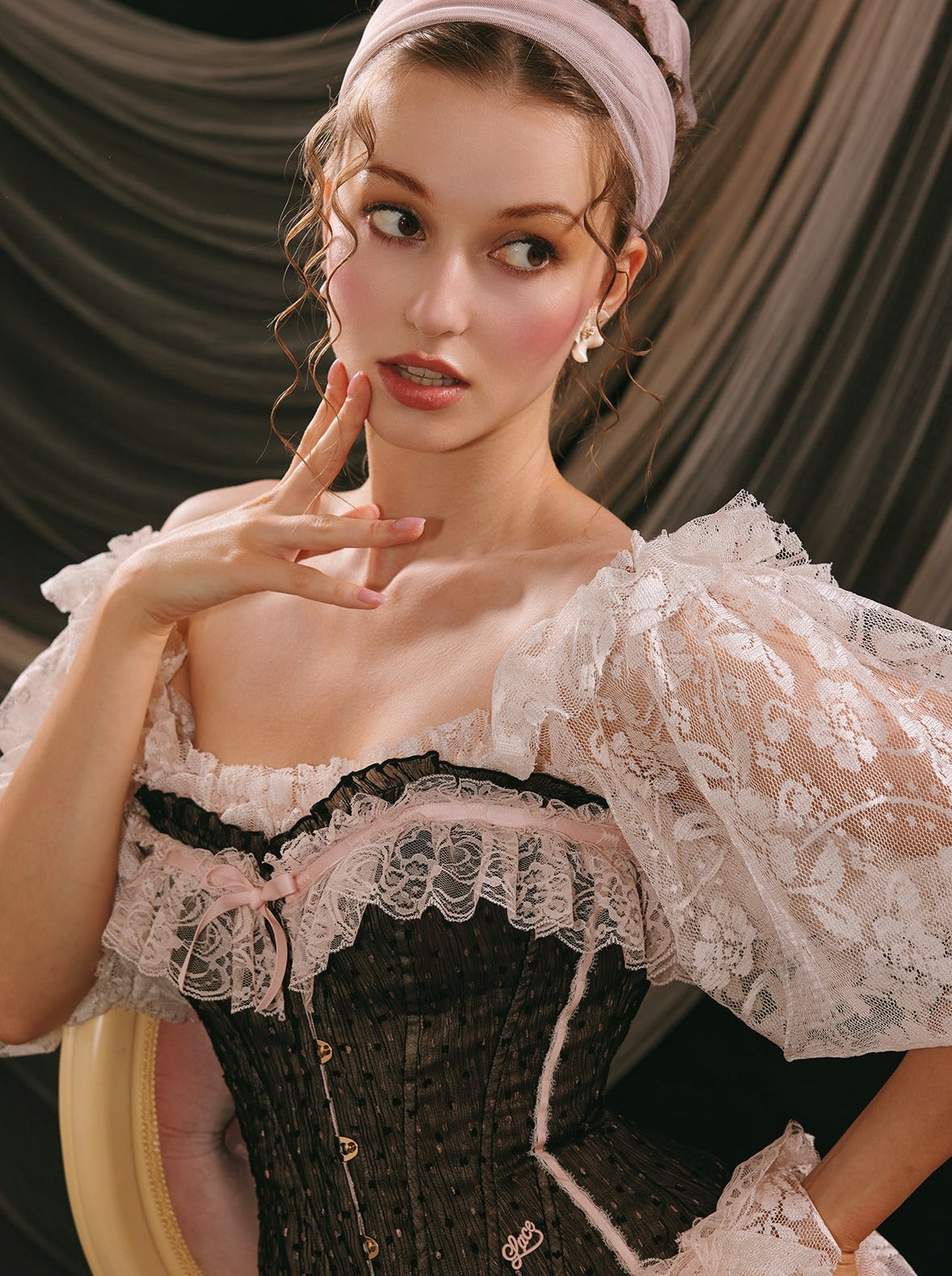 Retro Girl Lace Corset Top