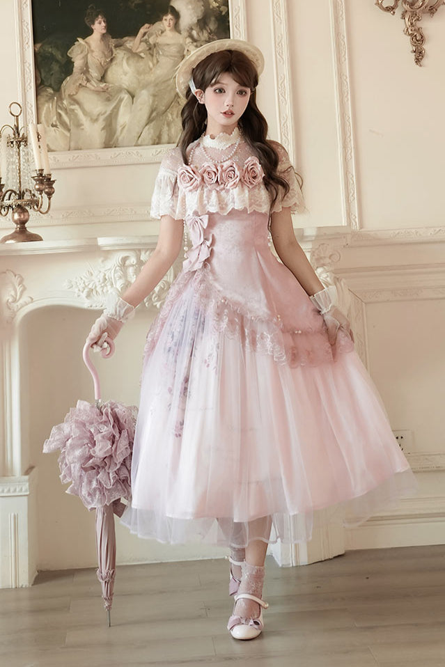 スイートピンクローズエレガントロリータセット