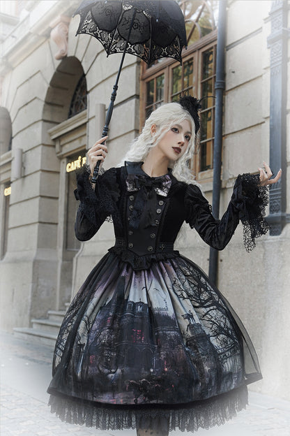 [Deadline for reservation: February 23rd] Horror House Spider Web Gothic Cape Dress