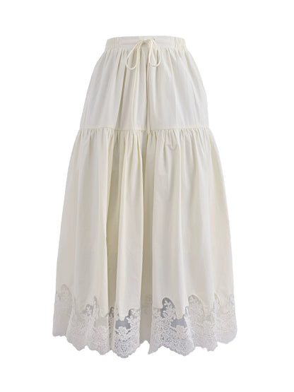 Lace Crochet High Waist Skirt