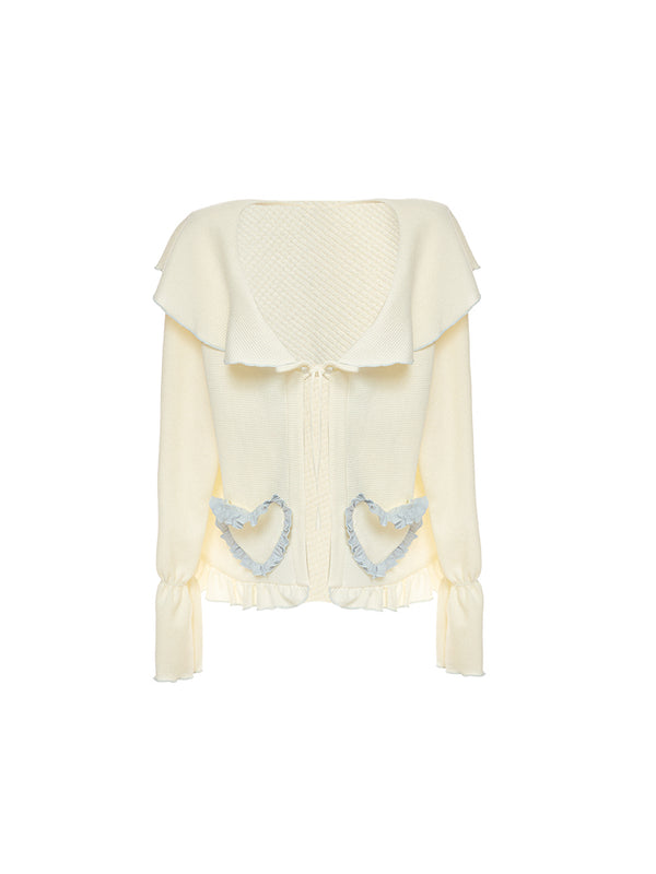 ビックカラーカーディガン＋ベアワンピース