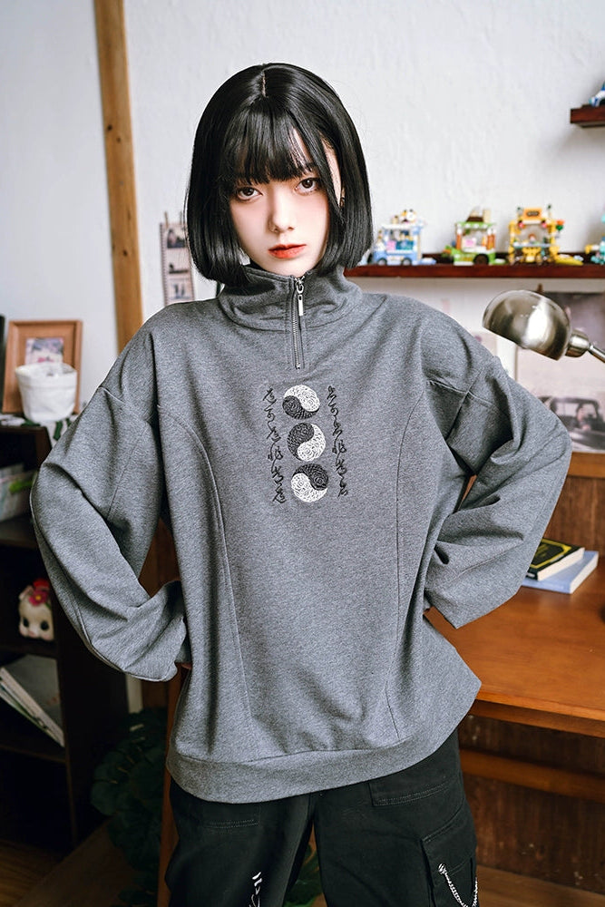Mode design high neck sweatshirt