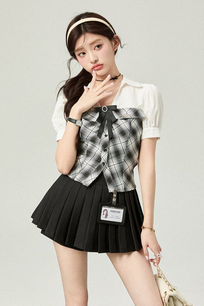 Short Sleeve Shirt+ Short Skirt