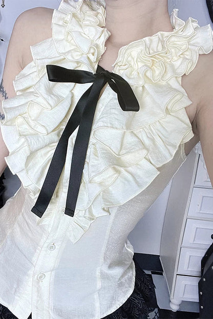 フリルパレスレースノースリーブトップス