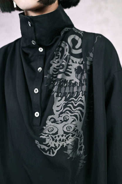 Slimming Retro Lantern Sleeve Top