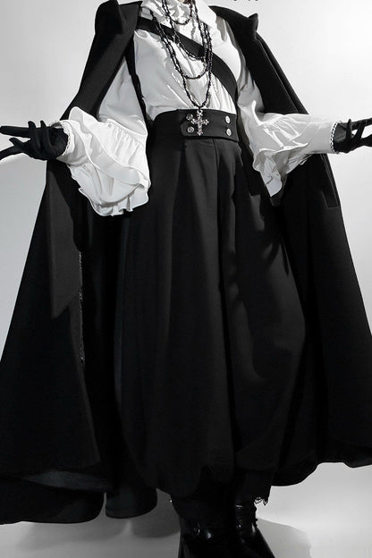 Elegant Oversized Cape Shirt and Trousers Set-Up
