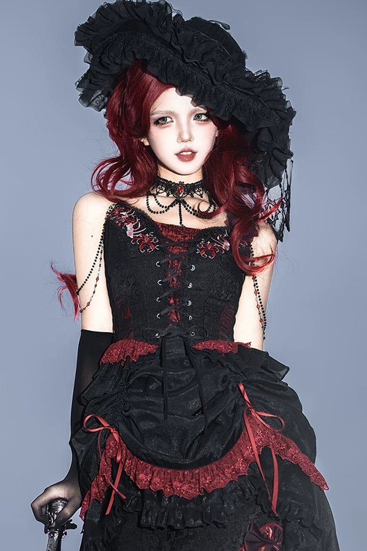 [Pre-order] Red and Black Dark Gothic Lolita Series Choker