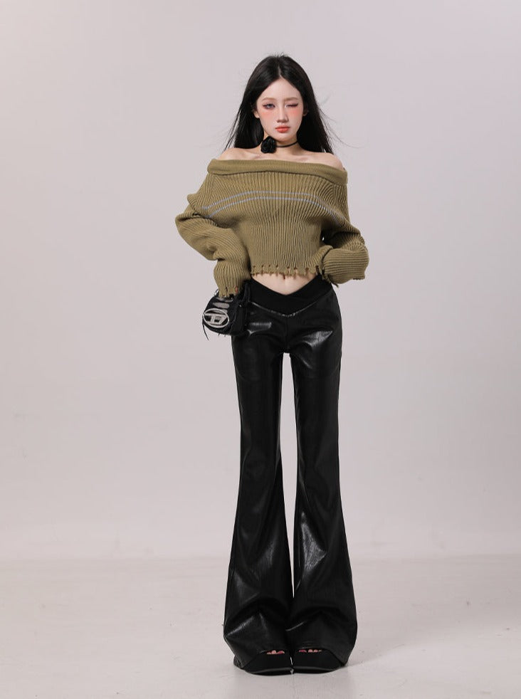 High Waisted Leather Flares – The Dolls House Fashion