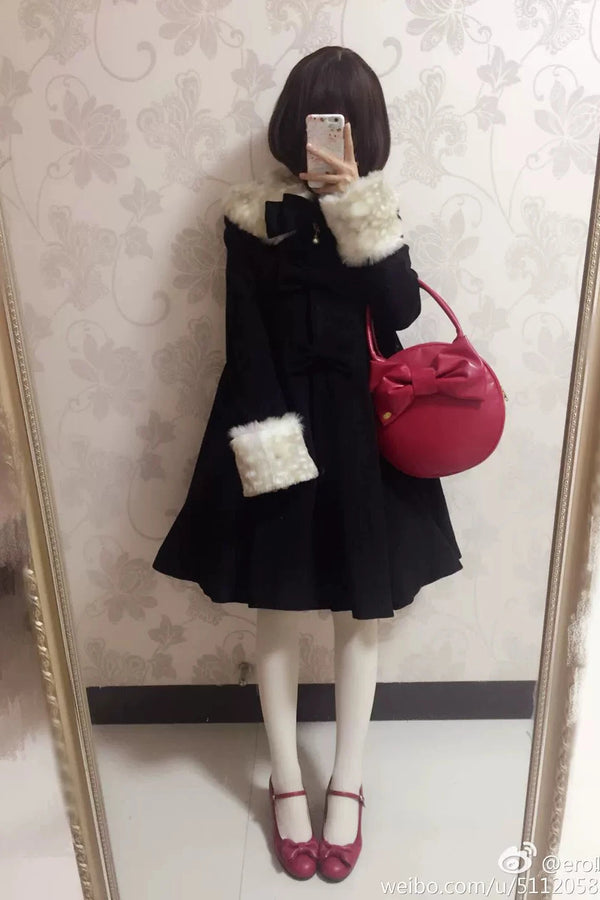 リボンフレアガーリーロリータコート