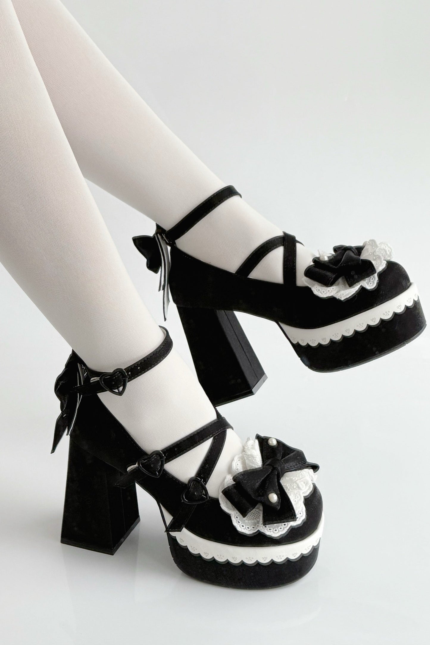 スイートフリルリボンロリータシューズ