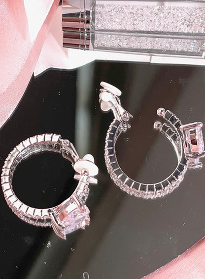 Princess Silver Heart Earrings & Earrings