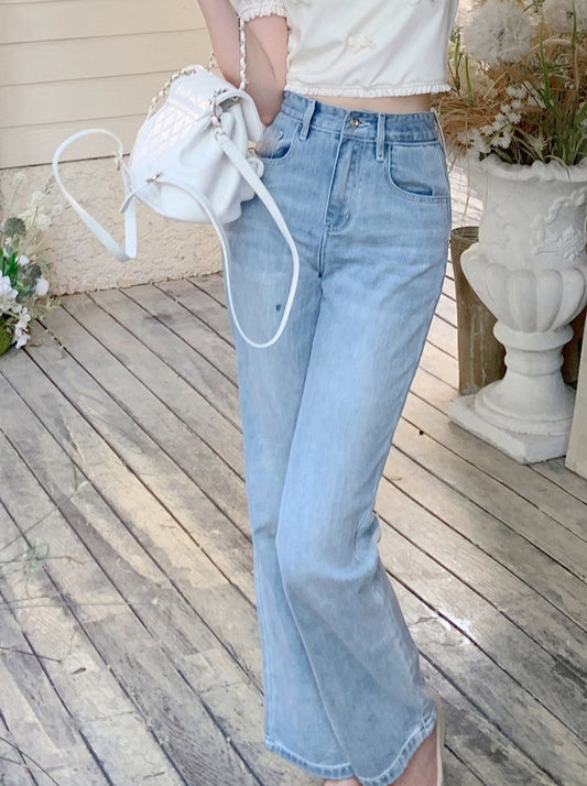 CreamySweet [4/28 20 new products 95% off] super soft cotton summer light high-waisted jeans
