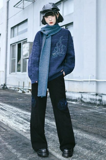 モードルーズデザインニット