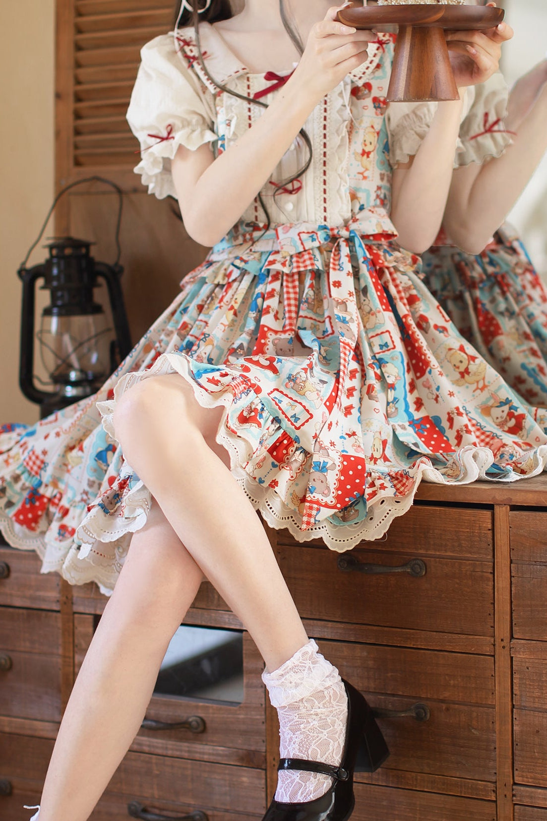 予約商品】レトロポップドールパッチワークワンピース – Belchic