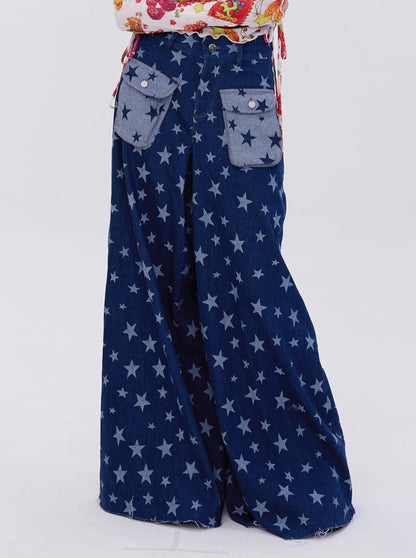 Retro American Y2K Wide Leg Flared Denim