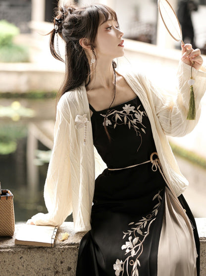 Flower china suspender dress + china outerwear