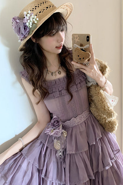 [Pre-order Deadline: July 31] Romantic Sweet Lolita Series Accessories (Flower-Embroidered Waist Ribbon, Corsage with Parfum Emblem, Hair Clip) [Exclusive Sale for Dress Purchasers]