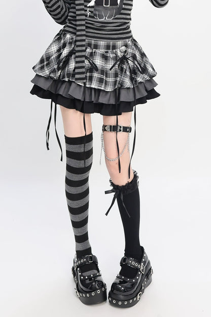 地雷チェッククールショートスカート