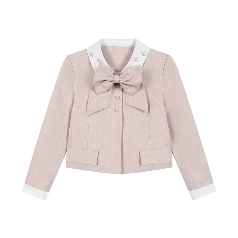 Eden Garden Pink Jacket + High Waist A-line Skirt