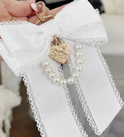 [Pre-order Deadline: October 18] Petal Edge Pearl Chain Bow Square Handbag Crossbody Bag