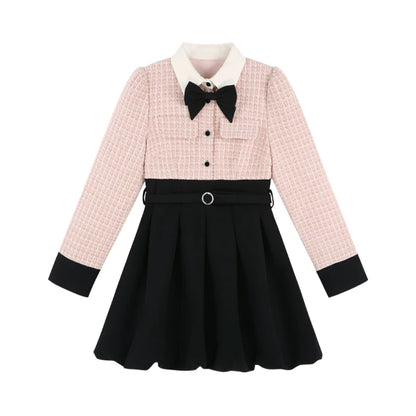 Woolen Floral Two-Piece Dress