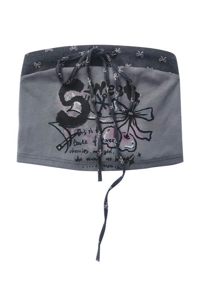 Splicing Small Print Tube Top